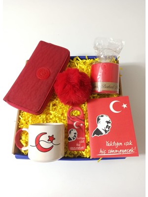 Alanç Gift Öğretmenler Günü Özel Hediye Seti Ay Yıldızlı Kupa, Cüzdan, Mum, Defter, Açacak, Peluş Anahtarlık