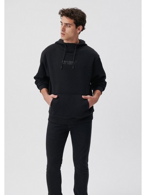 Mavi Erkek Mavi Baskılı Kapüşonlu Siyah Sweatshirt 0610960-900