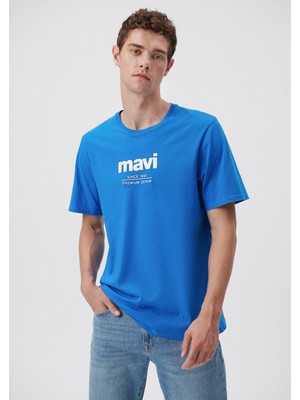 Mavi Logo Baskılı Mavi Tişört066849-70913