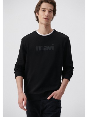 Mavi Erkek Mavi Logo Baskılı Siyah Sweatshirt 066303-900