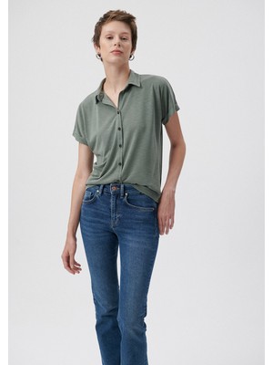 Mavi Kadın Lux Touch Haki Modal Gömlek 168081-80697