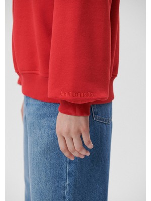 Mavi Kadın Bisiklet Yaka Kırmızı Basic Sweatshirt 1610198-80791