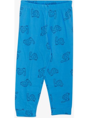 Macawi Breeze Erkek Çocuk Pijama Takımı Kaplumbağa Desenli 1.5-5 Yaş, Mavi