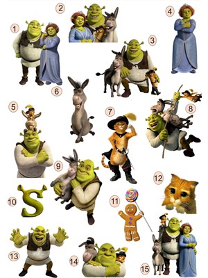 Lilya Sticker Shrek 3D Kabartmalı Sticker Seti