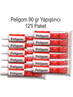 Peligom Pelikan Peligom Kuvvetli Sıvı Yapıştırıcı 90 gr Metal Tüp 12 Li Paket