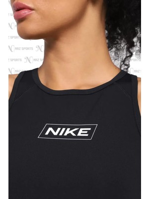 Nike Pro Dri-Fit Graphic Crop Sıkı Kesim Siyah Kadın Spor Atleti