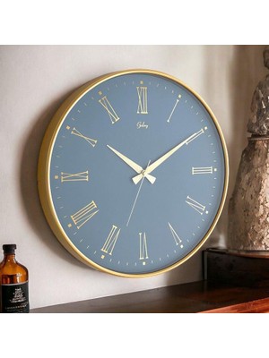 altabi Dekoratif Duvar Saati Gold Renk Mavi