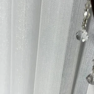 Tül Perde Simli Bambu Tül Perde Sık Pile Dikim Kırışmaz Antialerjik