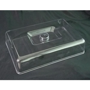 Kurubiye Kahvaltı Tabakları Dikdörtgen Şeffaf Fanus Kapak 29 x 20 cm