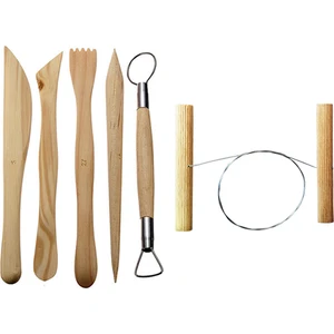 Ebeşuar Seti 5'li Kil Şekillendirme Seti Seramik Seti Çamur Kesme Teli Çelik Tel