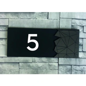 Dekoratif Aynalı Füme Kapı Numarası - 5