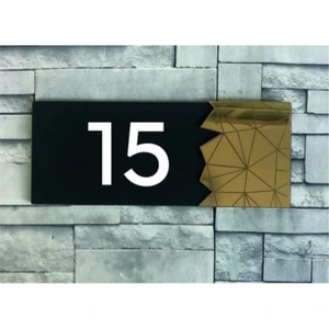 Dekoratif Gold Aynalı Kapı Numarası - 15