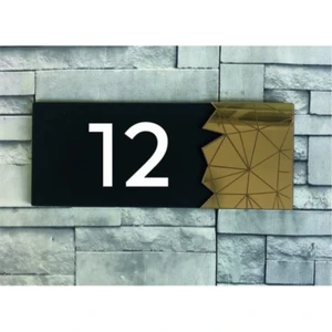 Dekoratif Gold Aynalı Kapı Numarası - 12