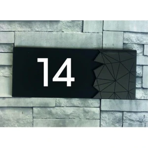 Dekoratif Aynalı Füme Kapı Numarası - 14