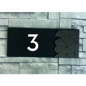 Dekoratif Aynalı Füme Kapı Numarası - 1