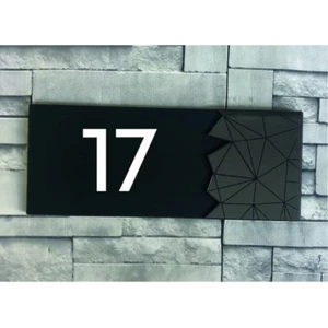 Dekoratif Aynalı Füme Kapı Numarası - 17