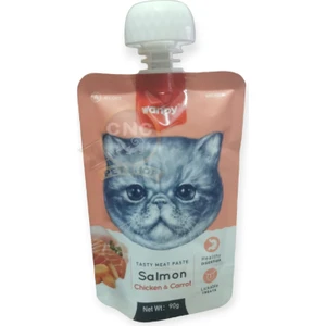 Taze Somonlu Tavuklu Havuçlu Et Ezme Sıvı Kedi Maması Ödül 90 G