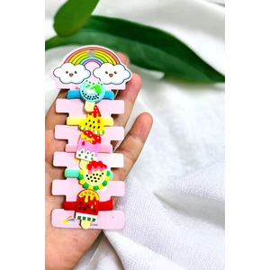 Çocuk 5 Adet Figürlü Rengarenk Havlu Toka Seti