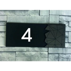 Dekoratif Aynalı Füme Kapı Numarası - 4