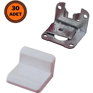 30 Adet Metali Mobilya Dolap Askı Aparatı Elemanı Beyaz 1,2 mm