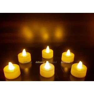 6 Adet  Sarı Işıklı LED Mum ( Piller Dahil )