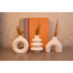 Bümay Home Dekoratif Şık Minimal 3'lü Şık Vazo Minimal 3'lü Beton Vazo Set