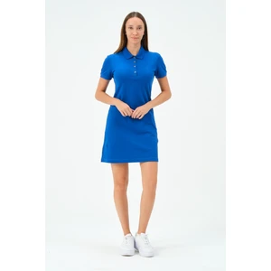 Kadın Regular Fit Sax Polo Yaka Elbise