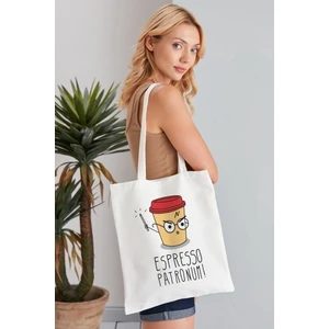 Elimin Ucunda Espresso Patronum! Model Baskılı Günlük Kullanım Özel Baskı Bez Omuz Çantası Hediyelik Tote Bag