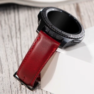 Samsung Galaxy Watch 4 - 5 - 6 / Watch 6 Classic 40MM 43MM 44MM 47MM Watch 5 / Watch 5 Pro 40 44 45 Watch 4 40 42 44 46MM 20MM Deri Kordon Kırmızı