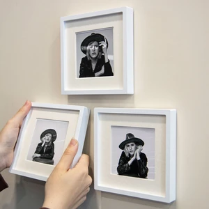 Yapışkanlı Sök-Tak Paspartulu Beyaz 14x14cm POLA Kare Fotoğraf Çerçevesi - 3'lü Paket