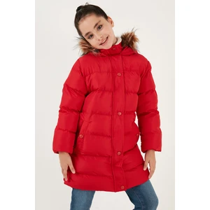 Yakası Suni Kürklü Kapüşonlu Cepli Mont Kız Çocuk Mont 6028720