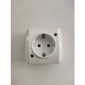 Alsu Sıva Üstü Beyaz Topraklı Priz