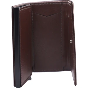 Deri Kaplama Alüminyum Mekanizmalı Otomatik Cüzdan Kartlık Unisex