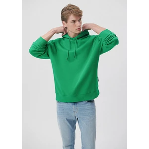 Erkek Kapüşonlu Yeşil Basic Sweatshirt 0610062-71704