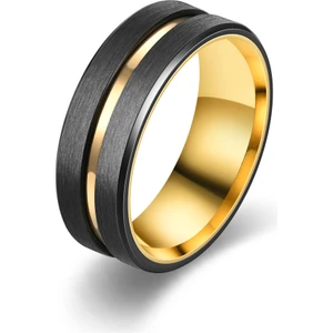 Moda Titanyum Çelik Yüzük 8mm Siyah Altın (Yurt Dışından)