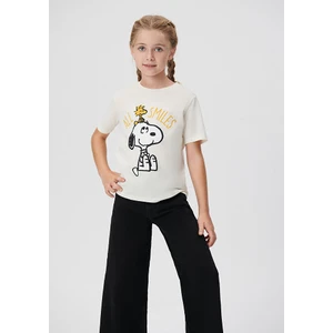 Çocuk Snoopy Baskılı Beyaz Tişört 7610124-80194