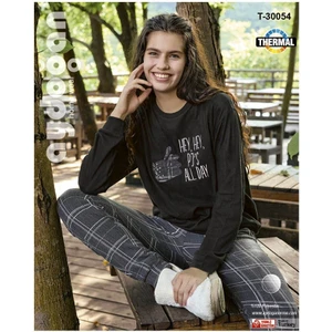 Kadın Termal Pamuklu Uzun Kollu Pijama Takımı