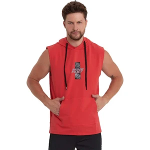 Erkek Kapüşonlu Kanguru Cepli Kolsuz Sweatshirt