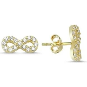 Neva Jewelry Beyaz Taşlı Sonsuzluk Küpe