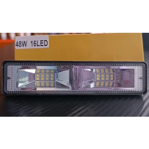 My Teknoloji 48W 16 LED Araba Çalışma Işığı Yüksek Parlak  2 Modlu Düz-Ve Çakar Modlu  Offroad Otomobil Kamyon Sürüş Sis Farları   Sürüş Lambası 12V Işık Çubuğu