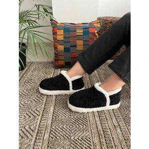 BEHTAH KUNDURA Ultra Hafif Rahat Panduf Kadın Ev Botu Ev Ayakkabısı Sıcak Tutan Kıvırcık