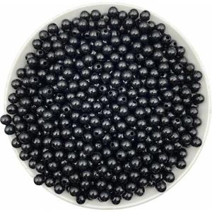 Hedef Bijuteri Plastik Inci, 50 Gr 6 mm Siyah Plastik Inci Boncuk, Takı Yapım Boncuğu (50 Gr,~440 Adet )