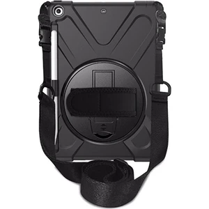Apple iPad 7. Nesil 10.2 Inç Kılıf Yatay Standlı ve Askılı Military Amazing Defender Zırh Özellikli Kılıf (Model A2200,A2198)