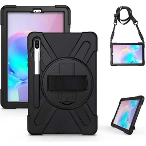 Samsung Galaxy Tab S6 SM-T860 Kılıf Yatay Standlı ve Askılı Military Amazing Defender Zırh Özellikli Kılıf (Model SM-T860,T865,T867)