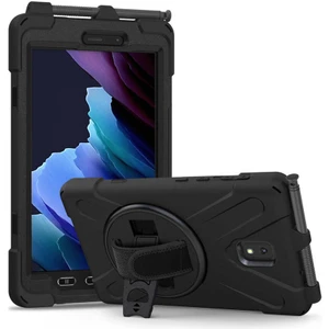 Samsung Galaxy Tab Active 3 SM-T577 Kılıf Yatay Standlı ve Askılı Military Amazing Defender Zırh Özellikli Kılıf