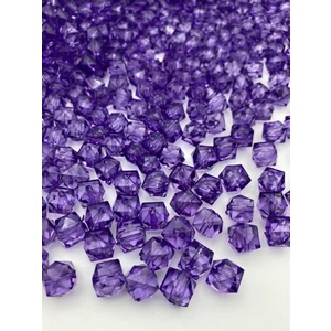 Hedef Bijuteri 100GR 12MM Mor / Koyu Lila Renk Küp,kübik Model Akrilik Boncuk,takı,çanta Boncuğu (100GR,~110 Adet)