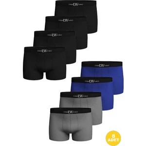 Under World Erkek 8'li Premium Yüksek Kalite Likralı Boxer ve Özel Hediyelik Kutu