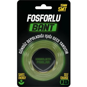 Yapışkanlı Fosforlu Bant 15- mm x 5 mt