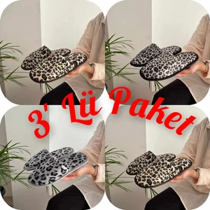 Behtah Kundura 3'lü Paket Kışlık Rahat Kadın Ev Terliği Terlik