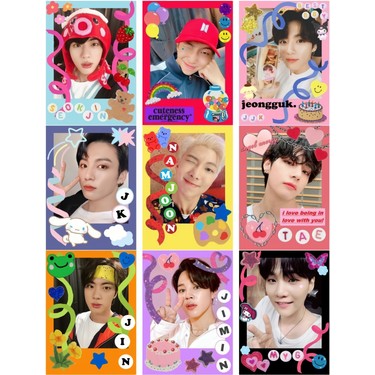 BTS グッズ　17点セット Owl Bag Bts 17 No -Kpop- 9 Lu Fotokart Seti Fiyatı